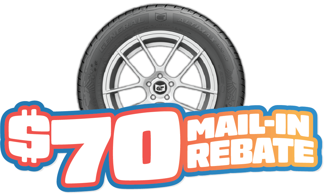 Aug-GT-K&M-Rebate-8 This August, Earn an $70 rebate when you purchase a set of four (4) General Tire tires*